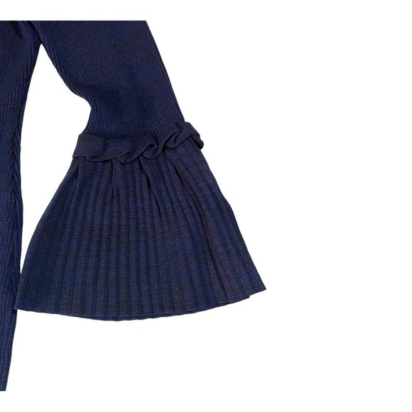 Navy Blend Classic Nina Leonard Sweater Dress with Flare Sleeves NWOT - Picture 4 of 7